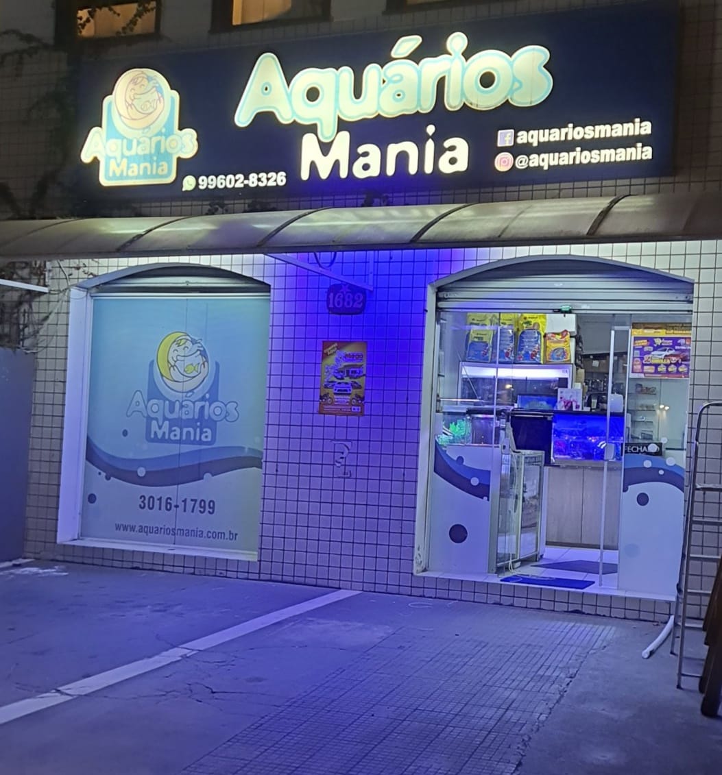 Fachada da loja Aquários Mania em Curitiba
